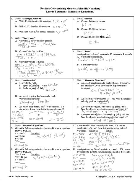 Mr Murray's Physics Homework