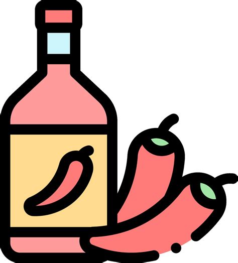 Hot Sauce Bottle And Chili Peppers Vector Art At Vecteezy