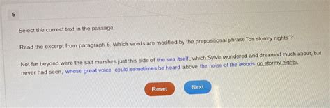 Solved 5 Select The Correct Text In The Passage Read The Excerpt From