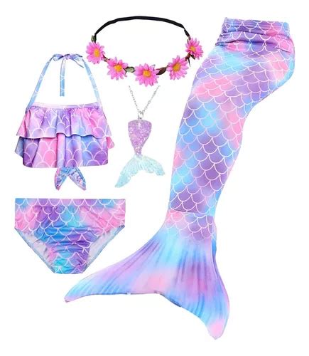 Cola De Sirena Para Nadar Para Niñas Sirena Bikini Traje Envío gratis