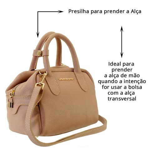 Bolsa Nude de Couro Legítimo Pequena