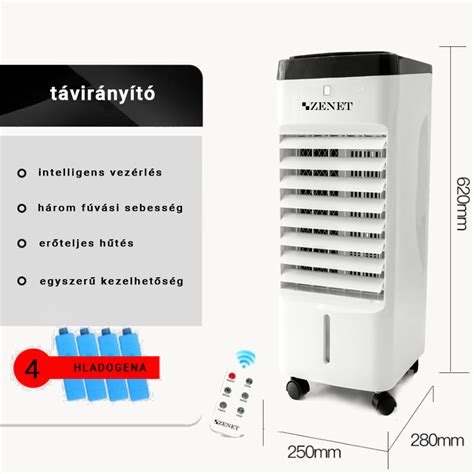 Zenet Zet-483 mobil klíma 65W, léghűtő készülék, Air Cooler hordozhato ...