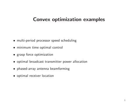 Convex optimization examples