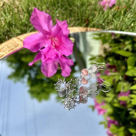 💐 Pink Y2k Spider And Web Earring Dangles 💐 No Depop
