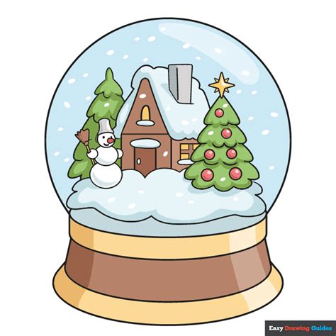 How To Draw A Snow Globe Really Easy Drawing Tutorial