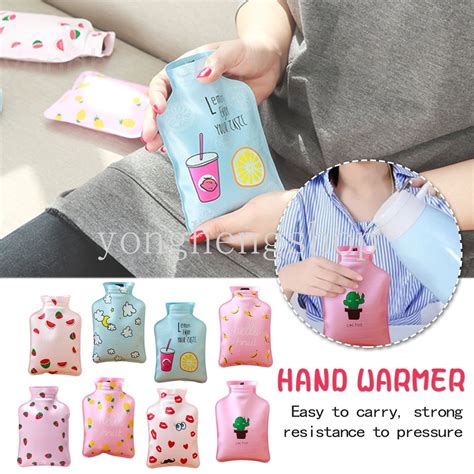 Winter Mini Hot Water Bags Pvc Cute Cartoon Reusable Water Filling Anti Leak Hot Water Bag