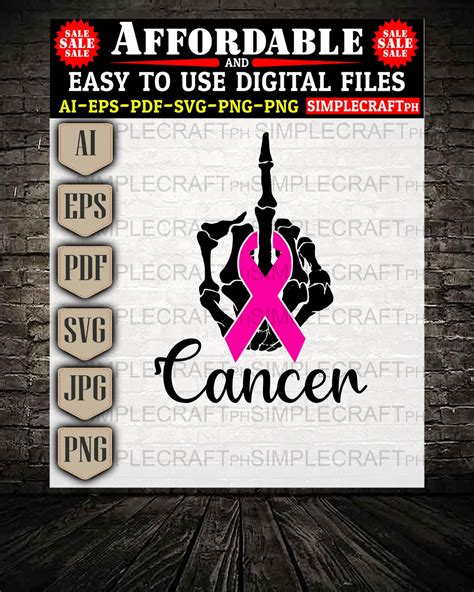 Fuck Cancer Svg Breast Cancer Svg Cancer Survivor Svg Cancer Ribbon Cancer Awareness Svg Cricut