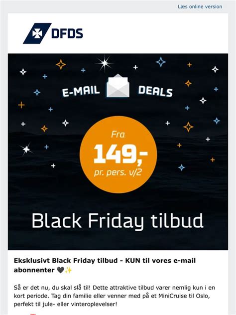 Dfds Eksklusivt Black Friday Tilbud I En Ekstra Kort Periode Milled