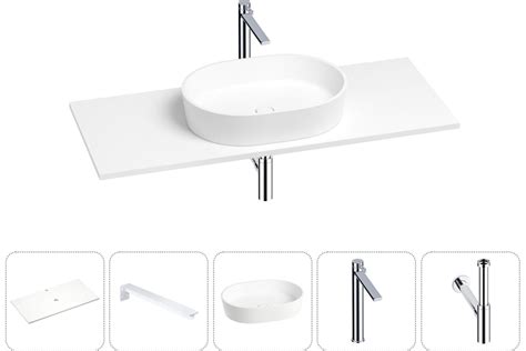 Раковина-столешница Wellsee Le.premier в наборе 5 в 1: каменная ...