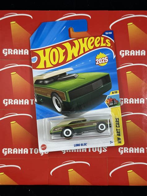 Long Bloc 135 Green Art Cars 9 10 2025 Hot Wheels Case L Grana Toys
