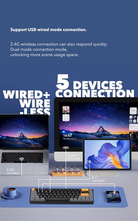 Darkflash Gd Wireless G Bluetooth Usb Hot Swap Mechanical Keyboard K Yellow Switch