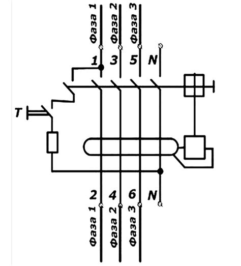 Схема подключения трехфазного дифавтомата