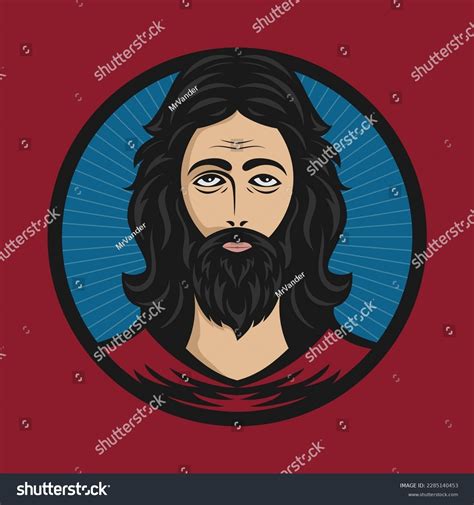 Jesus Christ Face Flat Icon Logo Stock Vector Royalty Free 2285140453