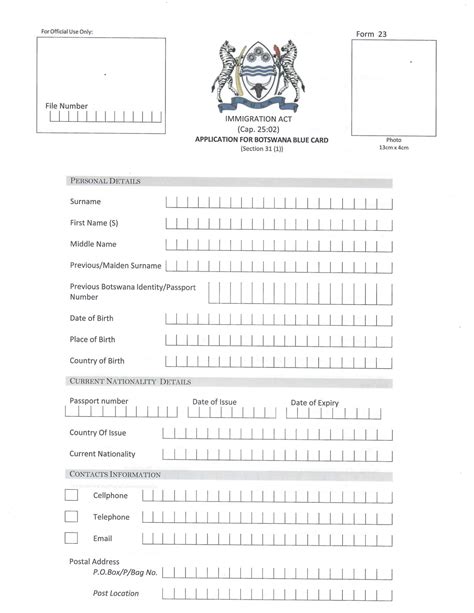 Botswana Blue Card | Embassy of the Republic of Botswana in Washington ...