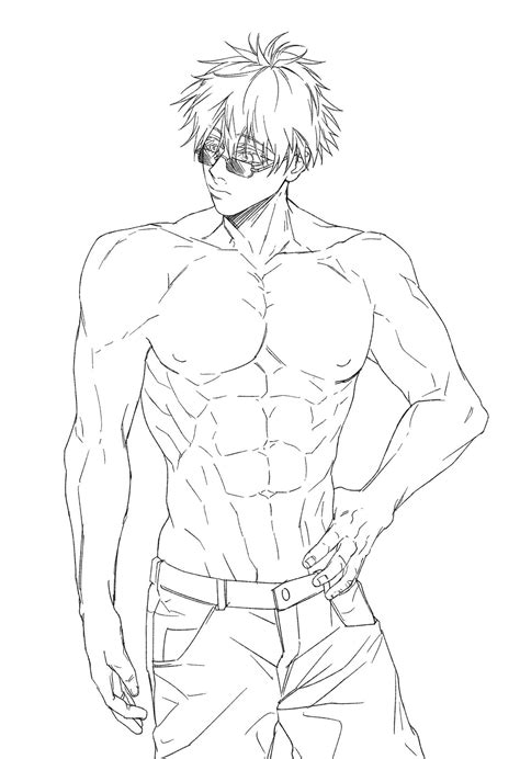 Gojo Drawing Full Body Sketch