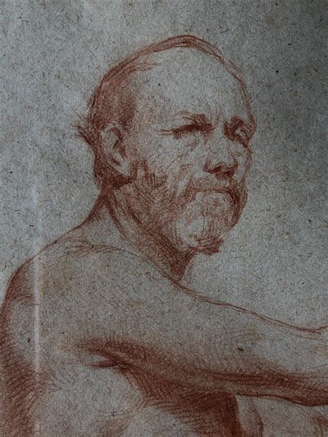 Neapolitan School Academic Drawing Of A Nude Antikeo