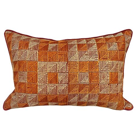 Phulkari Cushions Piping In Green Yellow Cushions