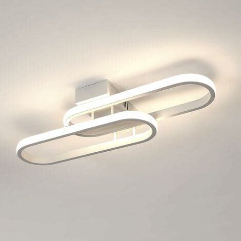 Goeco Plafonnier Led Moderne Blanc En Acrylique W Lm Lumi Re