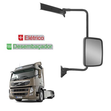 Retrovisor Compatível c Volvo VM c Desembaçador Elétrico LD Uouu