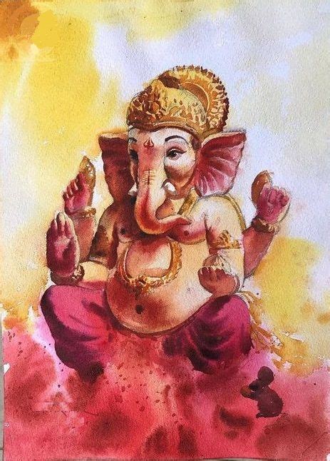 lord ganesha  hand painted painting  canvas  frame lord