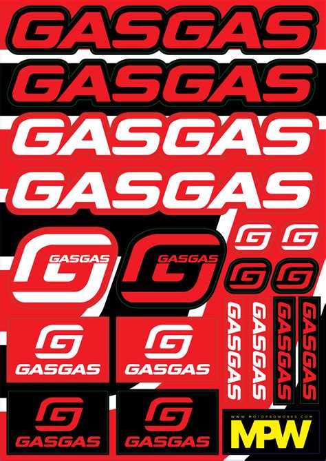 Fogli Adesivi Gasgas Loghi Gasgas Motoproworks
