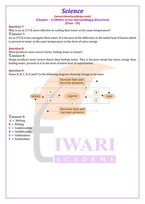 Ncert Solutions For Class 9 Science Chapter 1 Matter In Our Class 9