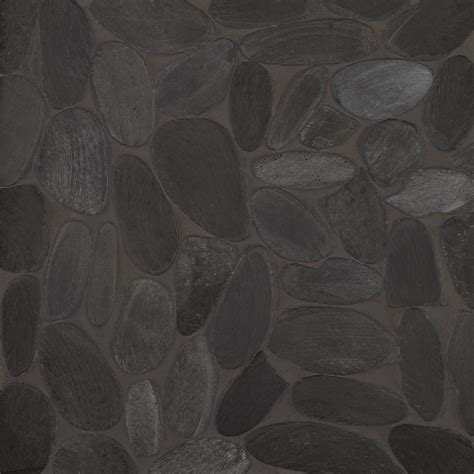 Jet Black Basalt Pebble Mosaic 12 X 12 100465087 Floor And Decor