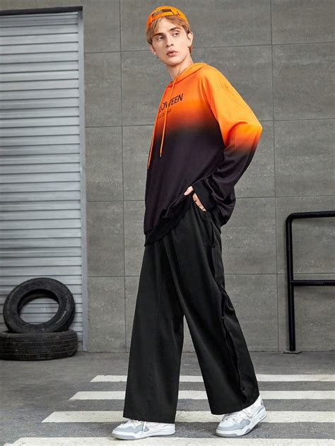 Manfinity Hypemode Loose Fitting Mens Wide Leg Pants With Slant