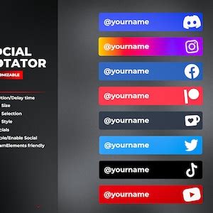 Customize Social Rotator Widget Customizable Social Thirds For Twitch