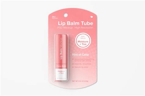 Lip Balm Tube On Blister Psd Mockup Original Mockups