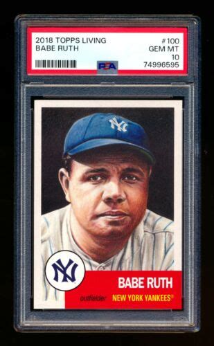 Topps Living Babe Ruth New York Yankees Hof Icon Legend Psa