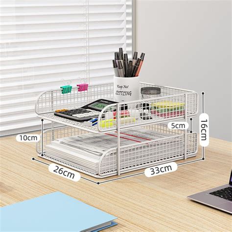 Офисный органайзер на 2 этажа, металлический лоток для бумаги, стеллаж ...