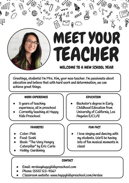 Free Meet The Teacher Google Docs Templates