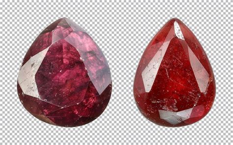 Premium Psd Red Gem Stones Isolated On A Transparent Background Png