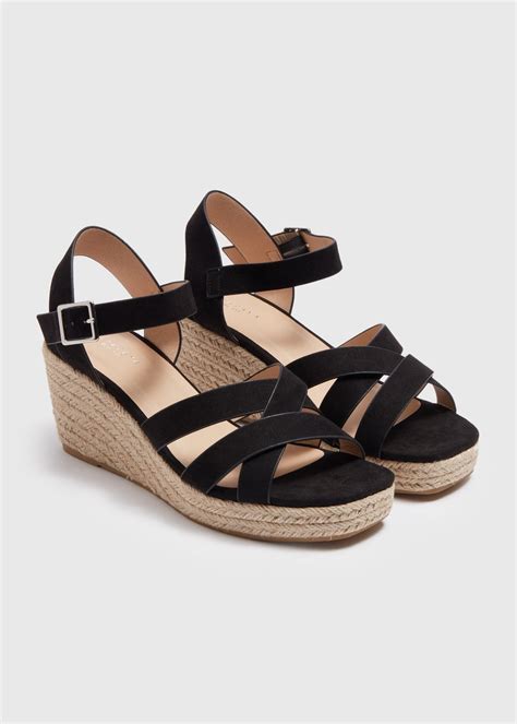 Black Wide Fit Espadrille Heels Matalan