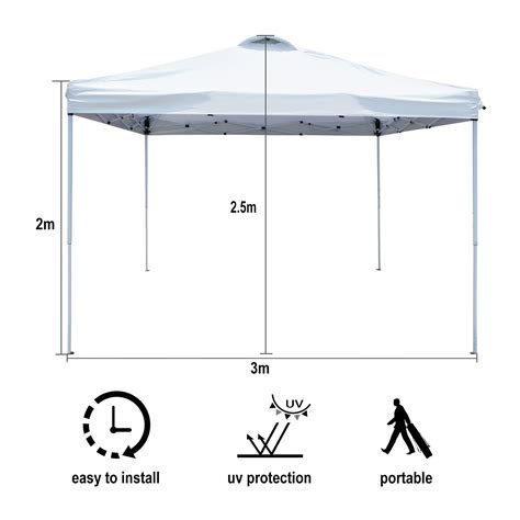 10’X 10’Gazebo Canopy Pop Up Tent Waterproof Instant Shelter Beach ...