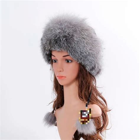 Зимняя Русская Шапка из натурального Лисьего меха, Женская качественная ...