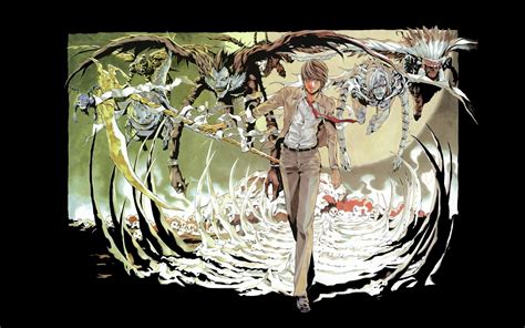 Wallpaper Illustration Death Note Yagami Light Ryuk Lighting Organ 1920x1200