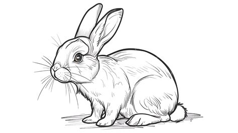 Premium Photo A Drawing Of A Rabbit On A White Background