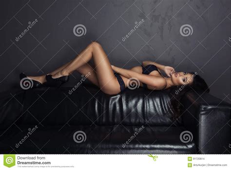 Glamorous Curvy Brunette Woman Stock Photo Image Of Fashion Hair