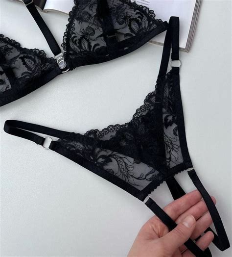 Sexy Black Lingerie Set Transparent Set Of Underwear A Set Of Underwear With Open Access