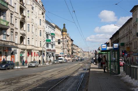 glogowska street  poznan editorial stock photo image  city