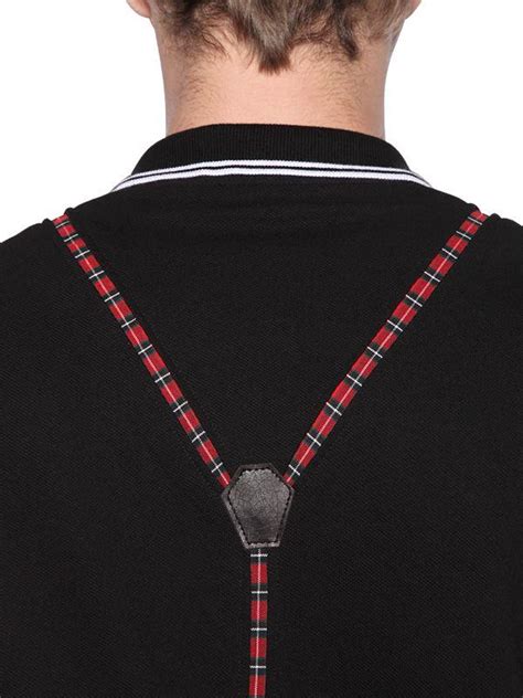 Lyst Dsquared² Suspenders Effect Cotton Piqué Polo In Black For Men