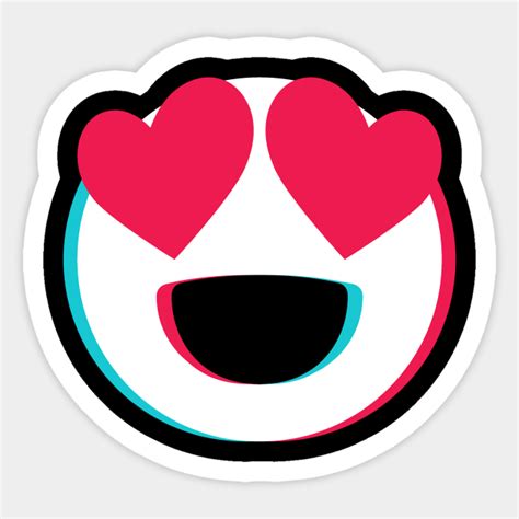 TikTok lovely eyes heart emoji smiley White - Tiktok Star - Sticker ...