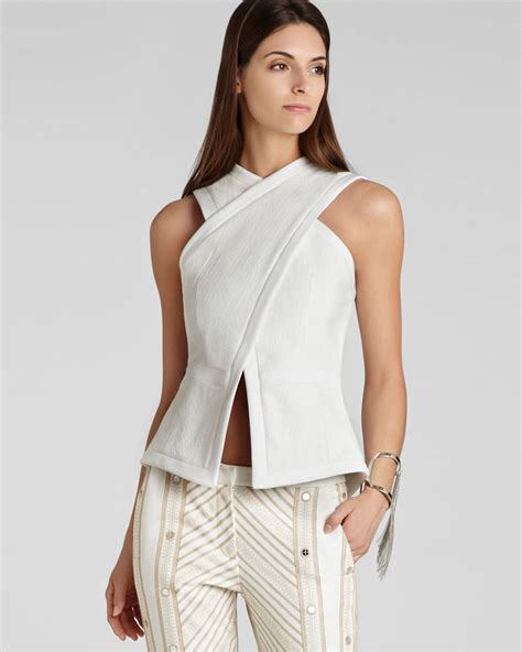 BCBGMAXAZRIA Bcbg Max Azria Top Munson Crisscross In White Lyst