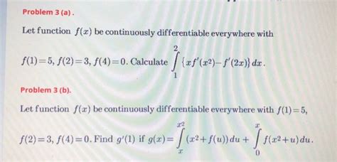 Solved Problem 3 A Let Function F X Be Continuously