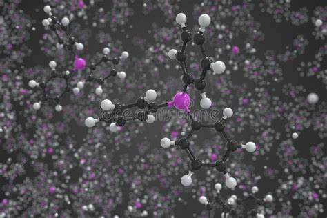 Molecule Of Triphenylphosphine Ball And Stick Molecular Model Scientific 3d Rendering Stock