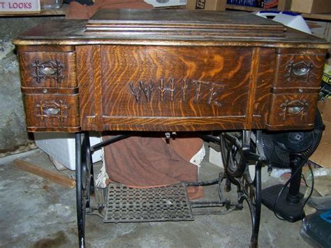 Vintage White Sewing Machine Table