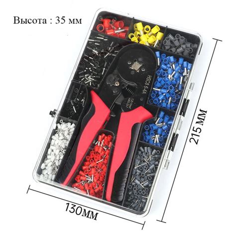 Обжимные пресс-клещи / кримпер для обжима проводов с набором клемм 1200 ...