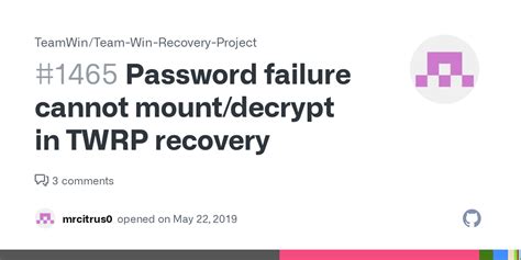 Password Failure Cannot Mount Decrypt In Twrp Recovery Issue